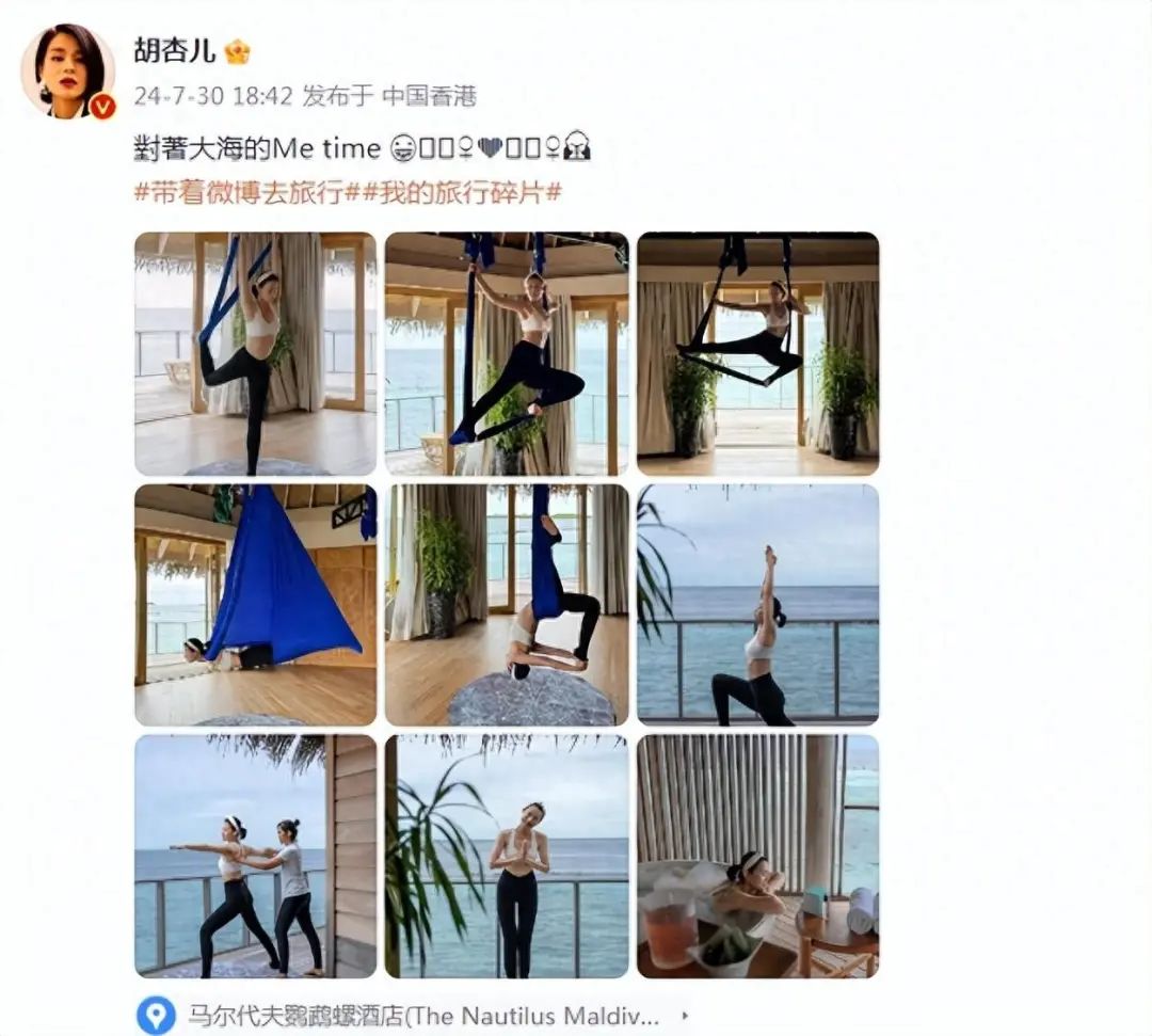  44岁胡杏儿穿泳装与三个儿子玩水，辣妈身材火辣养眼，萌宝晒超黑