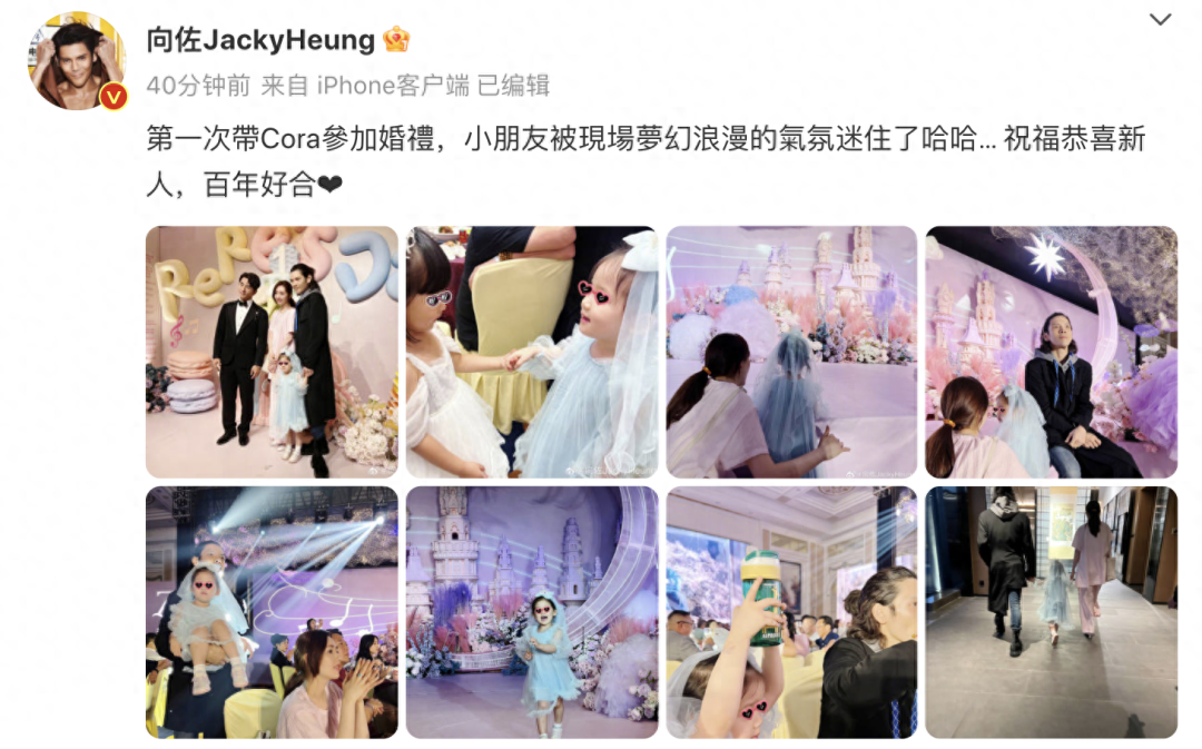 向佐郭碧婷参加婚礼现场照曝光，郭碧婷背影赢了普通人